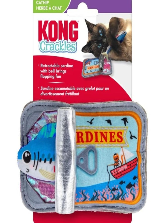 كونج لعبة KONG Crackles للقطط - تصدر أصوات طقطقة، مع النعناع البري، ومتعة إخفاء الحلوى (علبة سردين) - Image 1